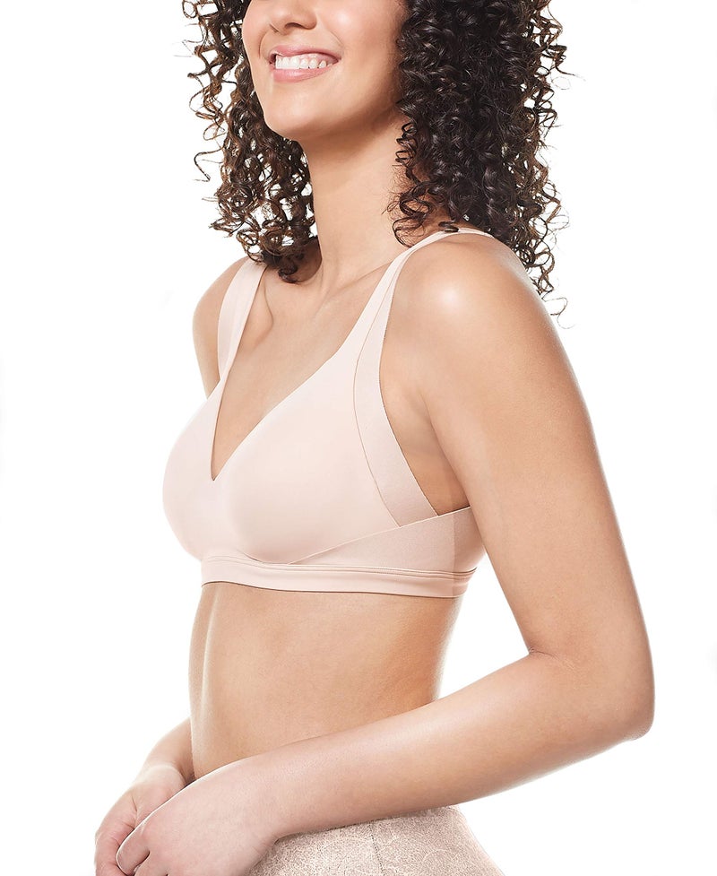 Warner's Women's No Side Effects Underarm and Back-Smoothing Comfort Wireless Lightly Lined T-Shirt Bra Ra2231a, Rosewater, Medium - Image 3